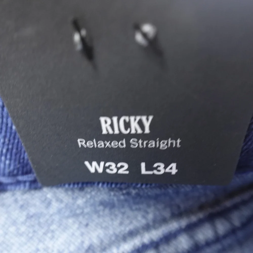 NEW True Religion Jeans Mens 32X34 Dark Blue Denim Ricky Relaxed Straight Pants